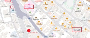 ダンススタジオゲロッパ近隣駐車場地図